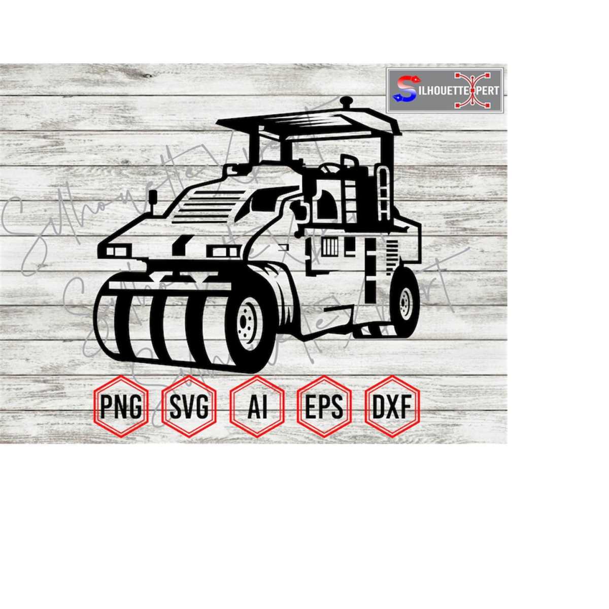 Asphalt Compactor Silhouette 1, Road Roller svg, Heavy Equip - Inspire ...
