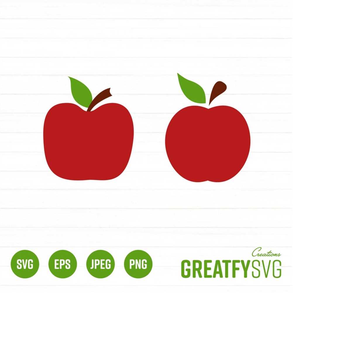 Apple Fruit Red SVG File for Cricut Design Space, Cut Files - Inspire ...