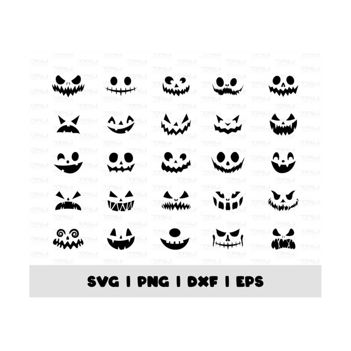 Halloween Pumpkin Face Svg Bundle, Jack O Lantern Svg, Hallo | Inspire ...