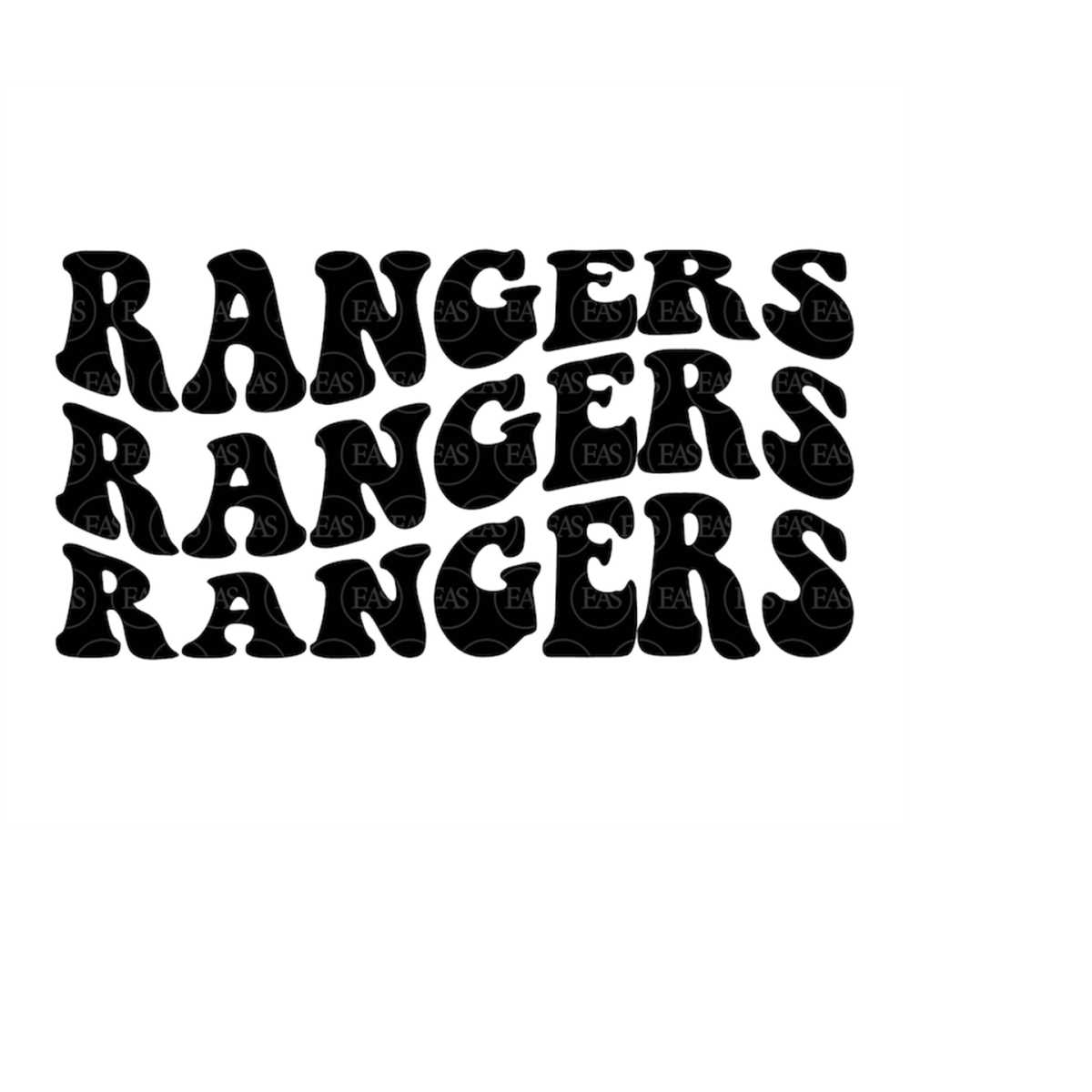 Rangers Wavy Stacked Svg, Go Rangers Team Svg, Retro Vintage - Inspire ...