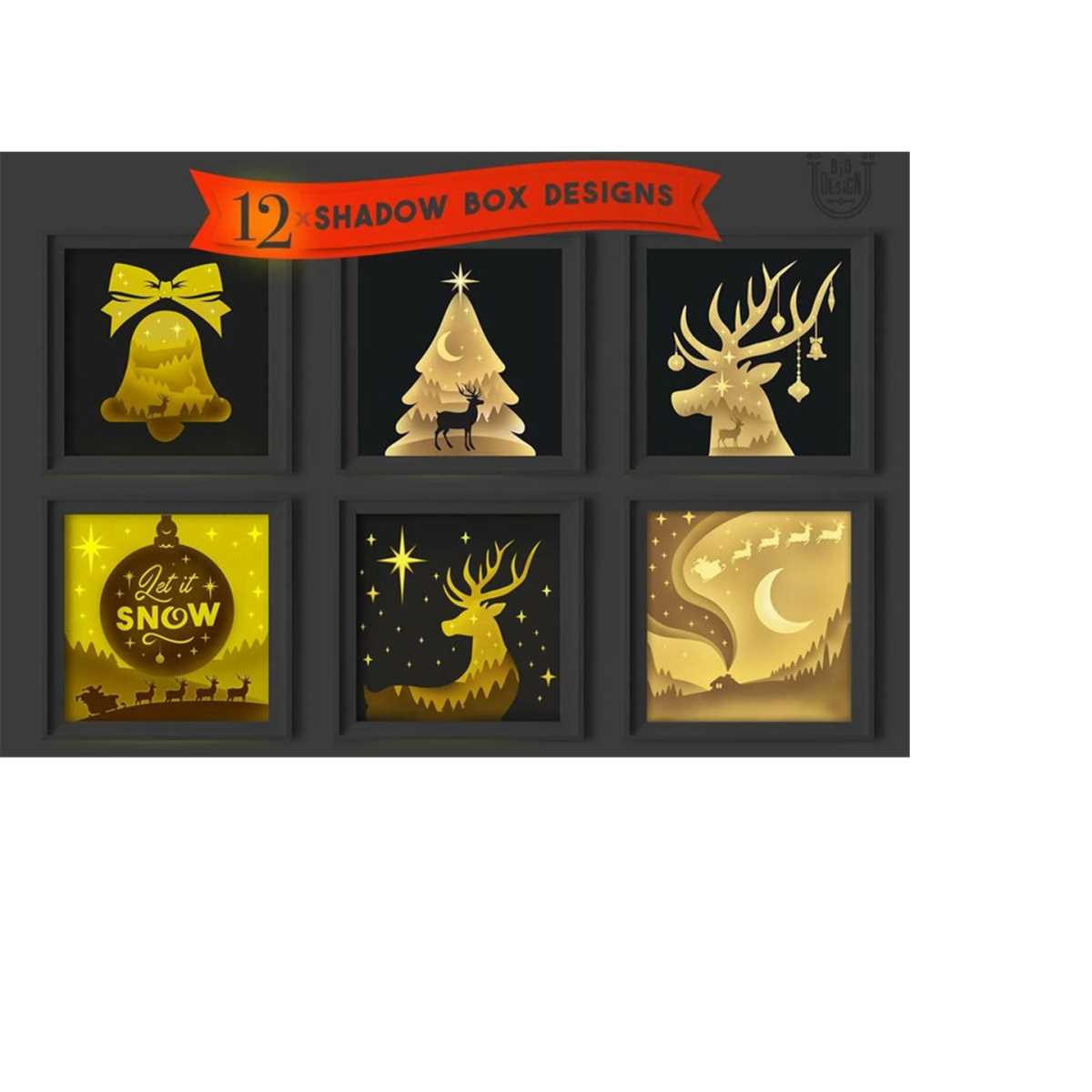 Christmas Shadow Box SVG File, Christmas 3D Scene SVG, Chris - Inspire