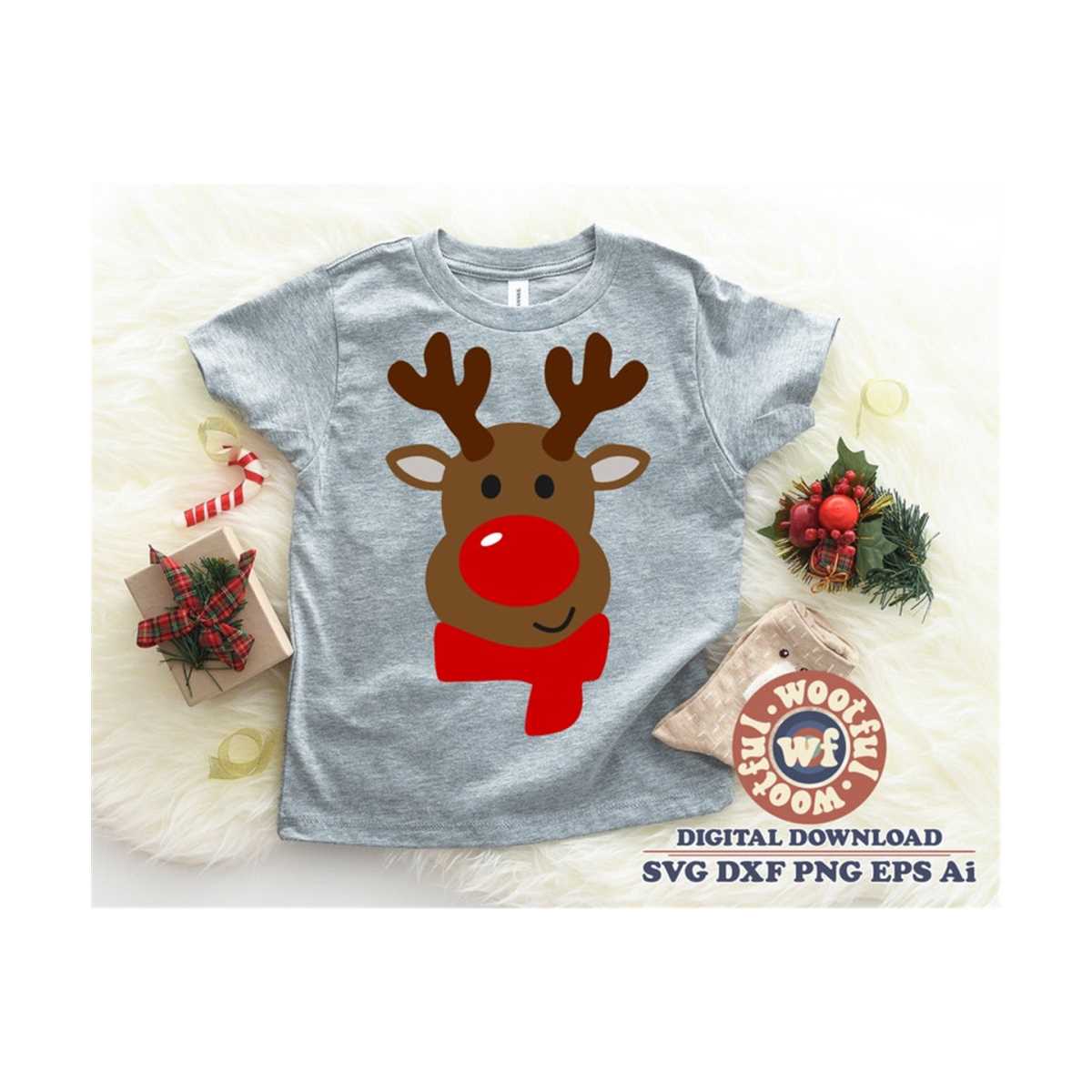Distressed Rudolph Svg Reindeer svg, Rudolph svg, Reindeer Face svg, Merry Christma | Inspire ...