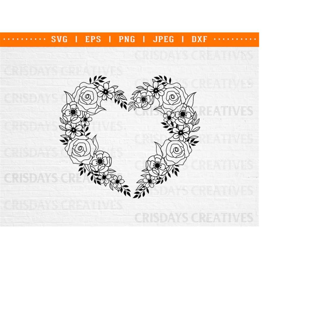 Floral Heart Svg| Heart with Flowers Svg| Cute floral heart - Inspire ...