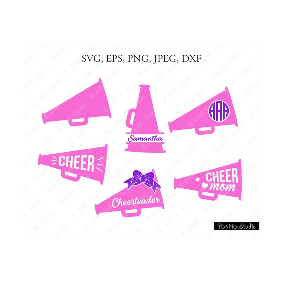 Cheer SVG, Cheerleader Monogram Svg, Megaphone Svg, Cheerlea Inspire