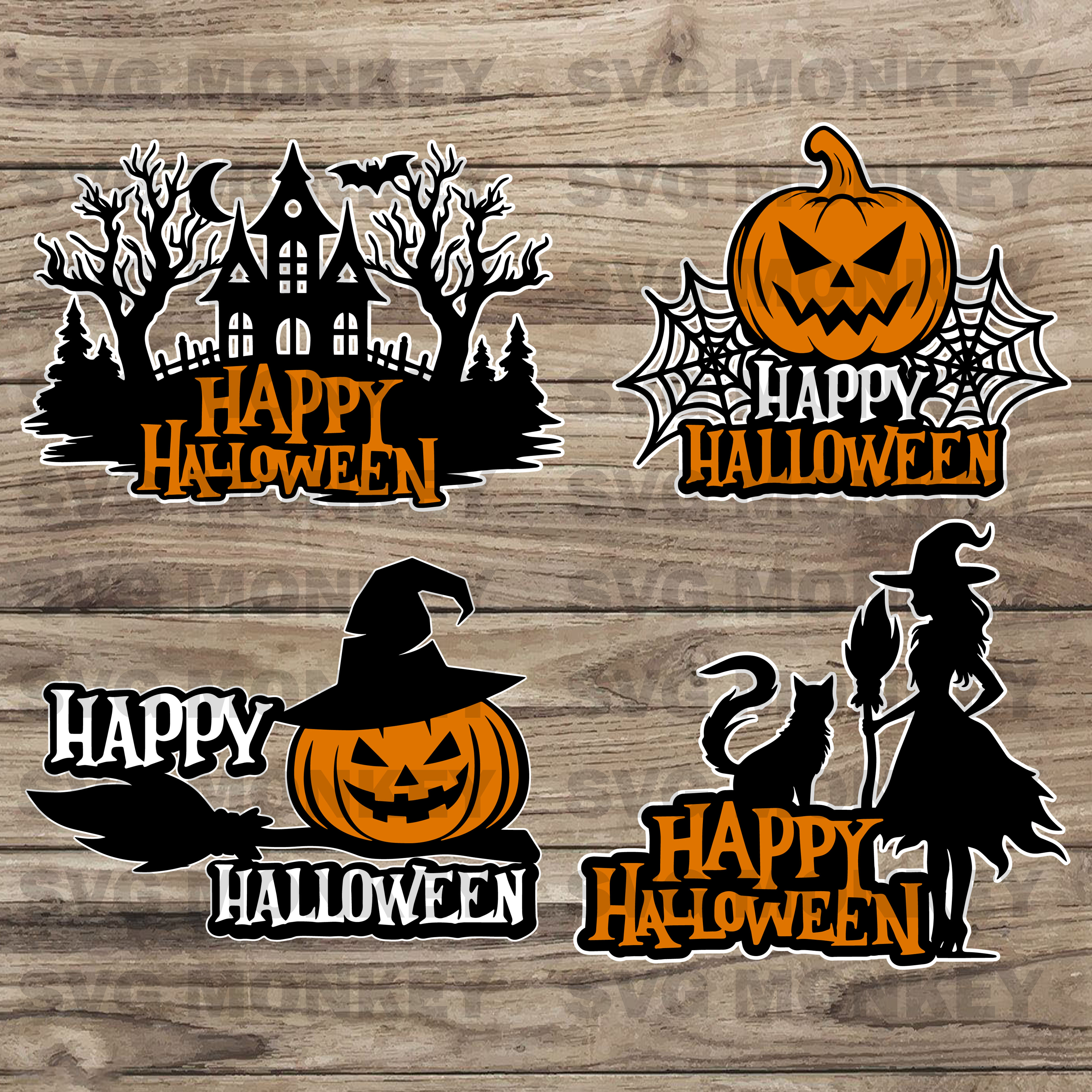 Halloween Door Hanger Bundle Svg, Halloween Welcome Sign Svg | Inspire ...