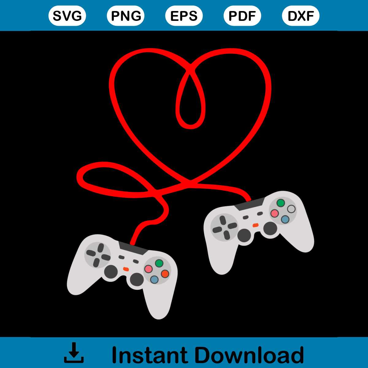Video Gamer Valentines Day With Controllers Heart Svg, Valen | Inspire ...