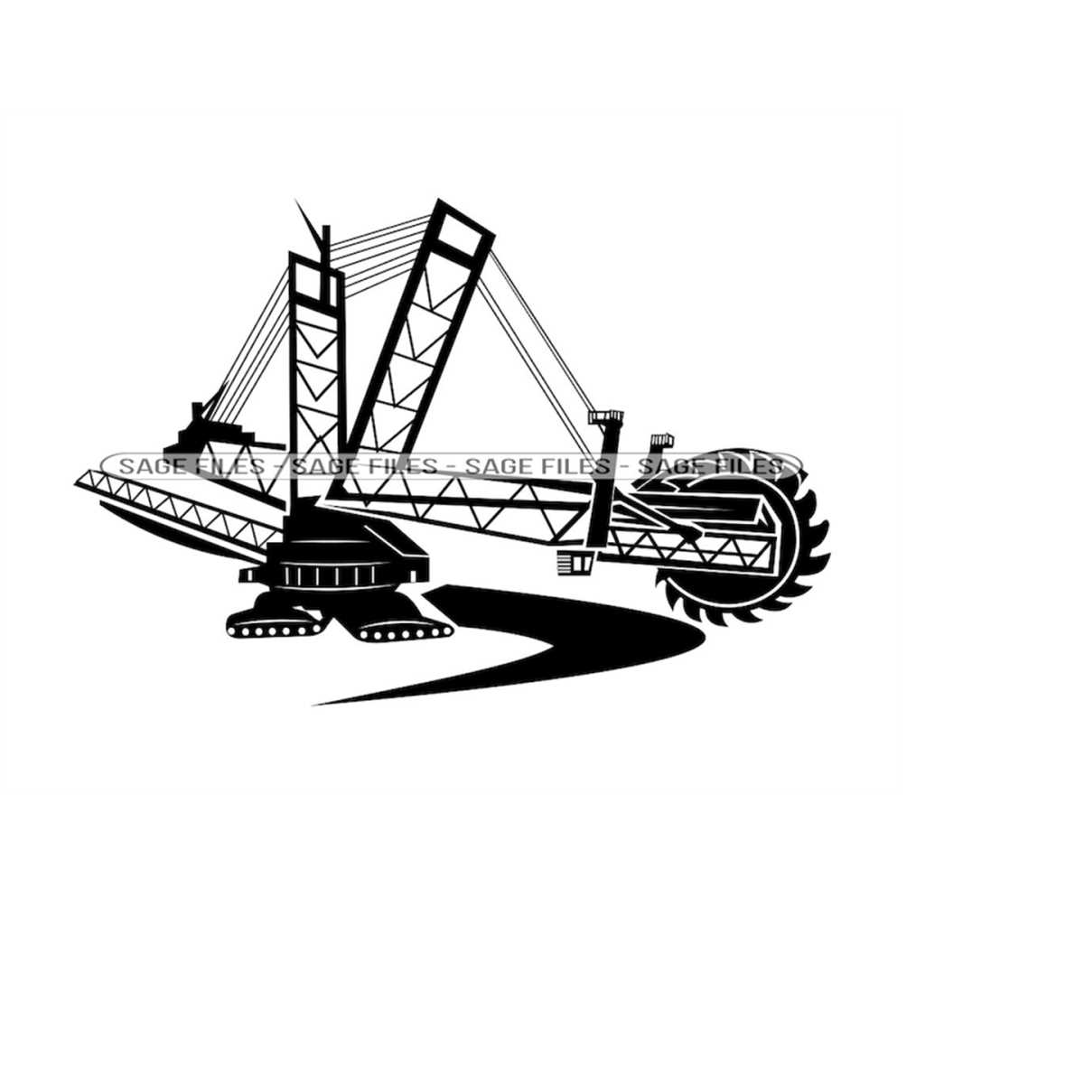 Bucket Wheel Excavator SVG, Mining Svg, Heavy Equipment Svg, Inspire