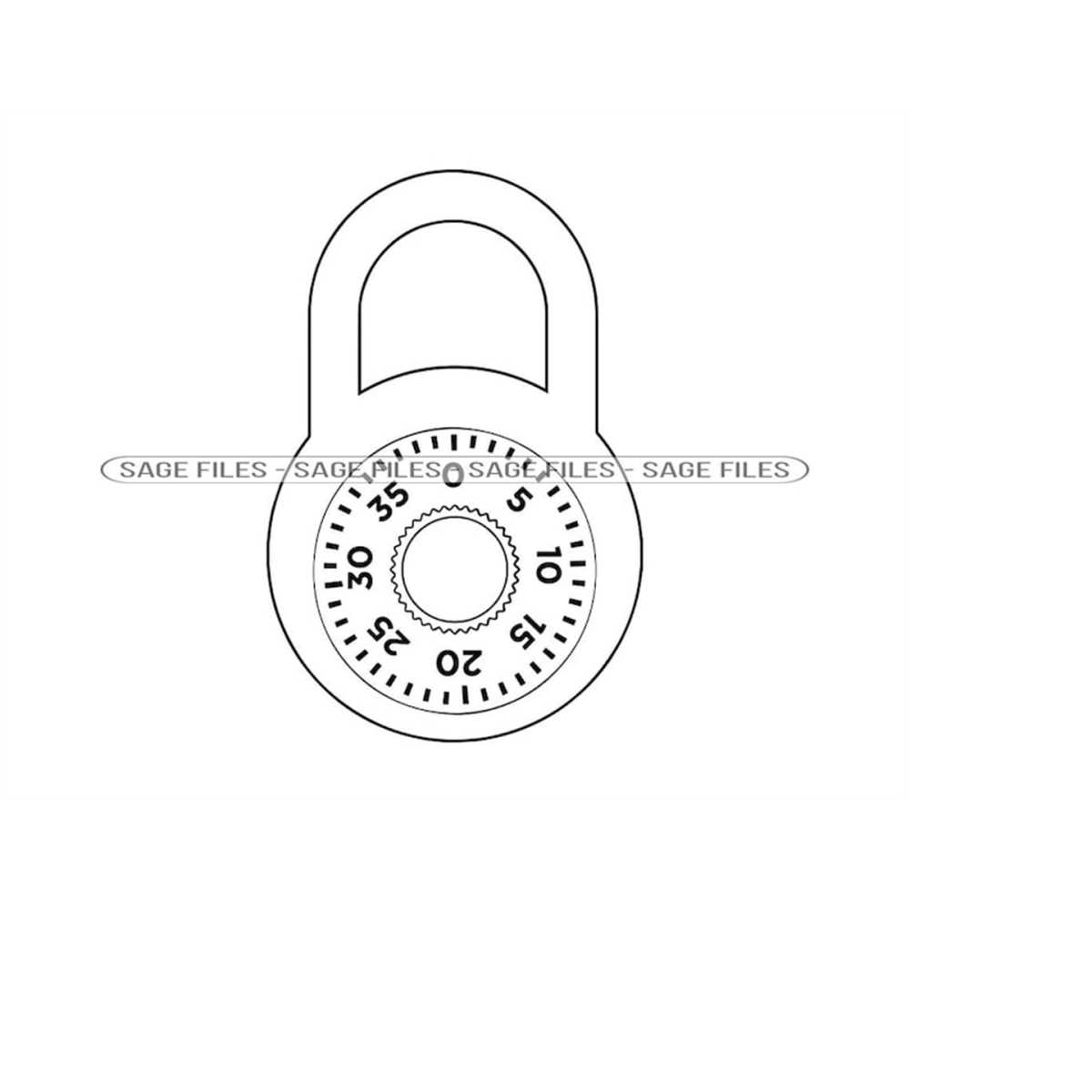 Out Line Lock Combination Lock Outline SVG, Combination Lock Svg, Lock Svg - Inspire ...