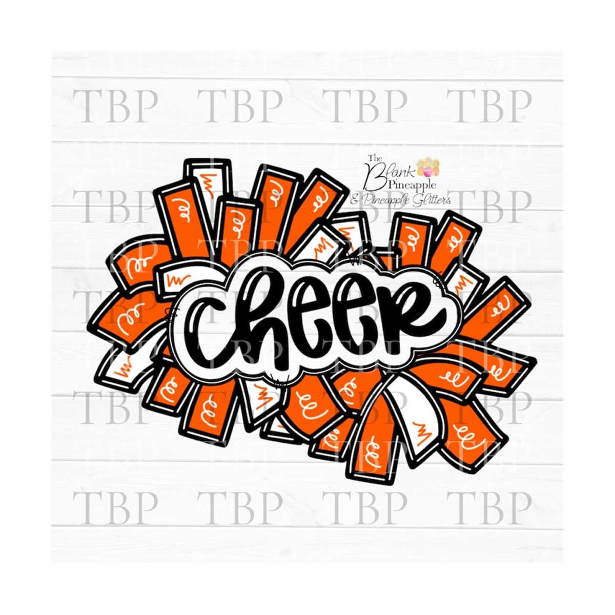 Cheer Design PNG, Cheer Pom Poms in Orange PNG Clipart Subli | Inspire