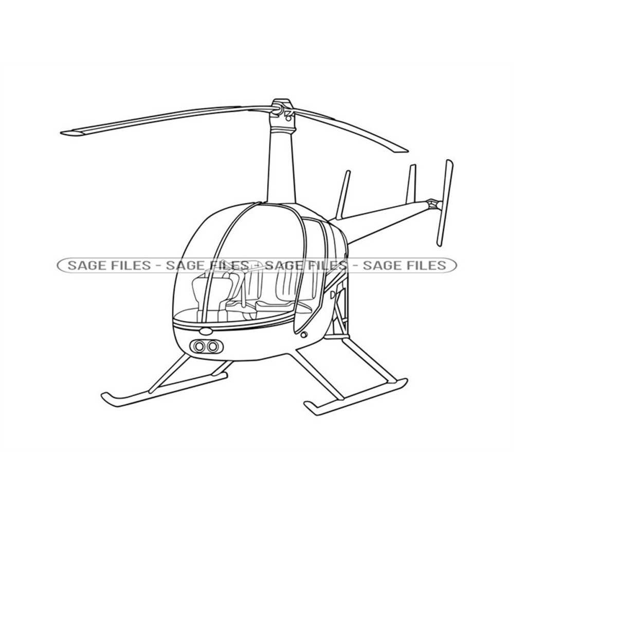 Helicopter Outline 3 SVG, Helicopter SVG, Helicopter Clipart Inspire
