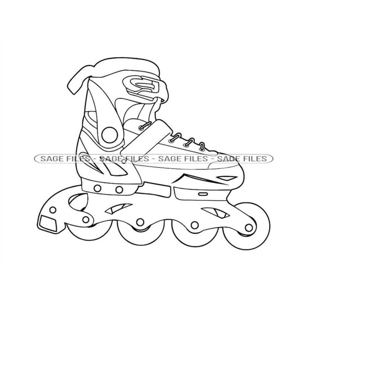Inline Skates Outline 7 SVG, Roller Blades Svg, Roller Skati Inspire