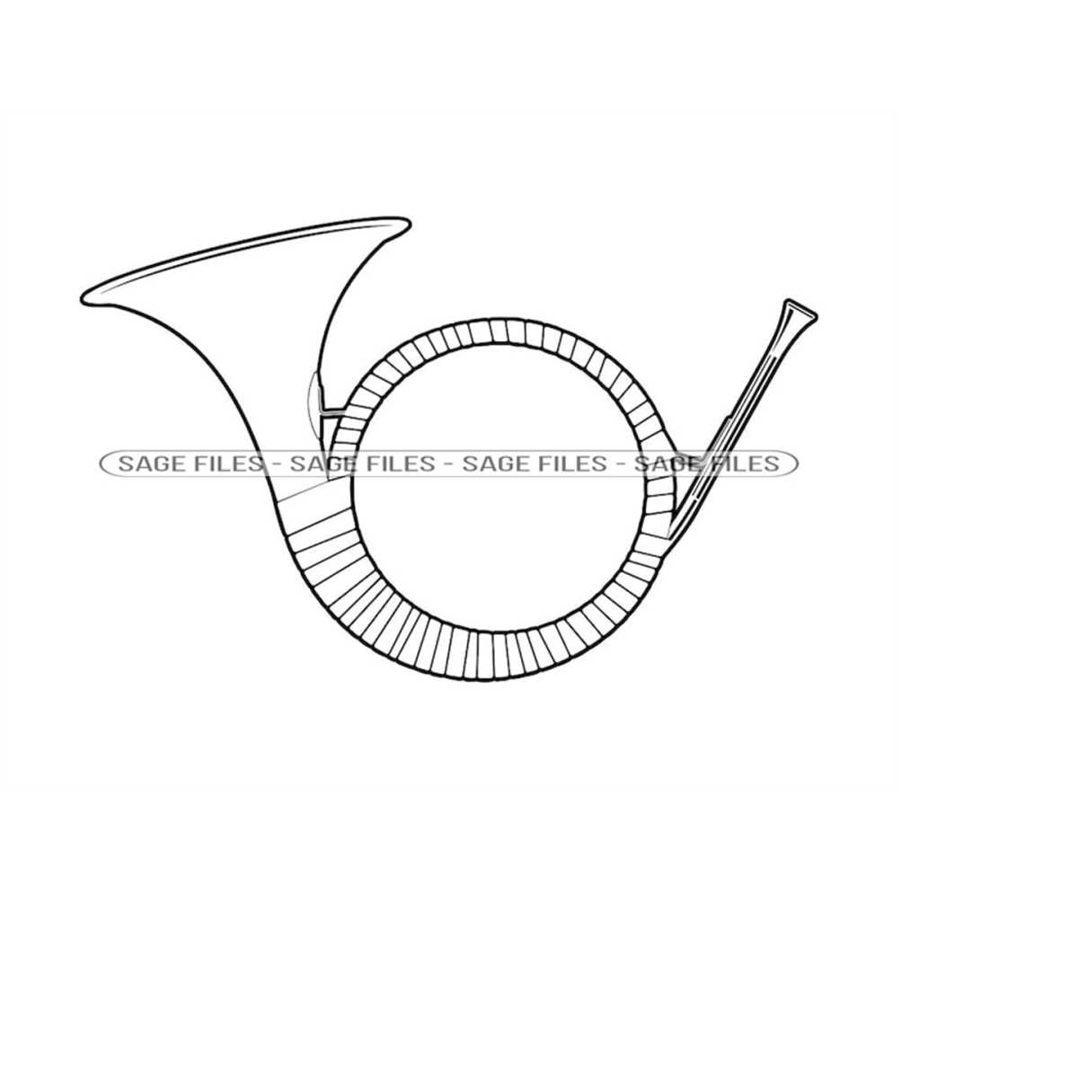 Hunting Horn Outline 2 SVG, Hunting Svg, Hunting Horn Clipar Inspire