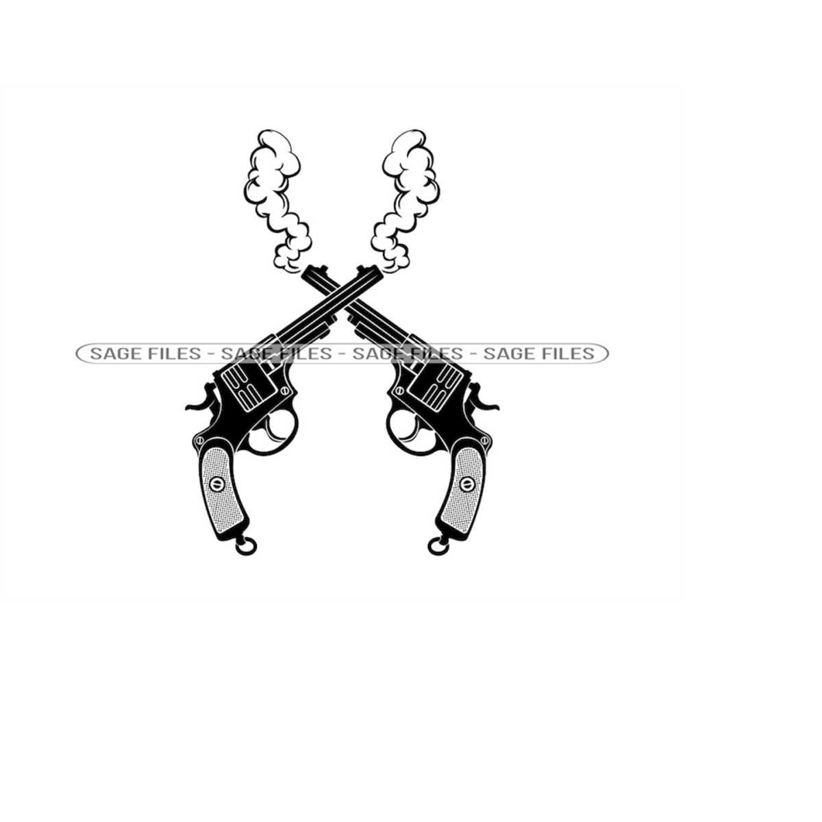 Smoking Gun Logo SVG, Pistol Svg, Gun Svg, Revolver Svg, Gun Inspire