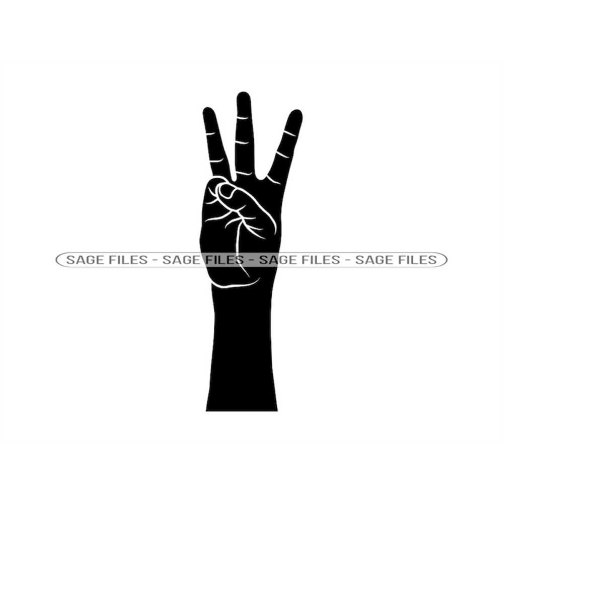Three Fingers SVG, Hand Count Three SVG, Three Svg, Numbers - Inspire ...