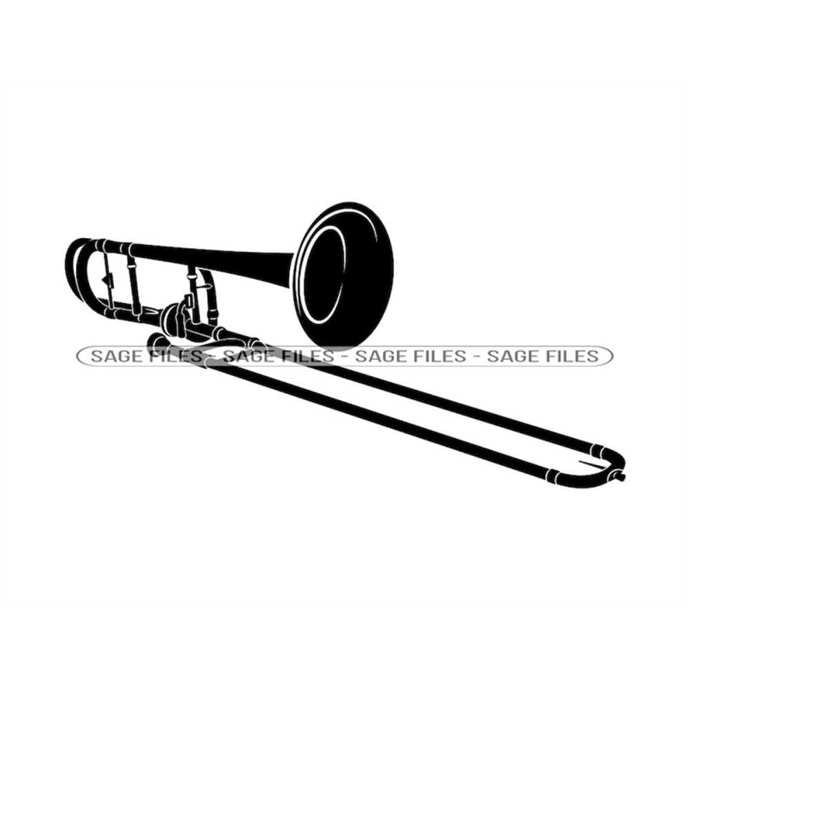 Trombone SVG, Trombone Clipart, Trombone Files for Cricut, T Inspire