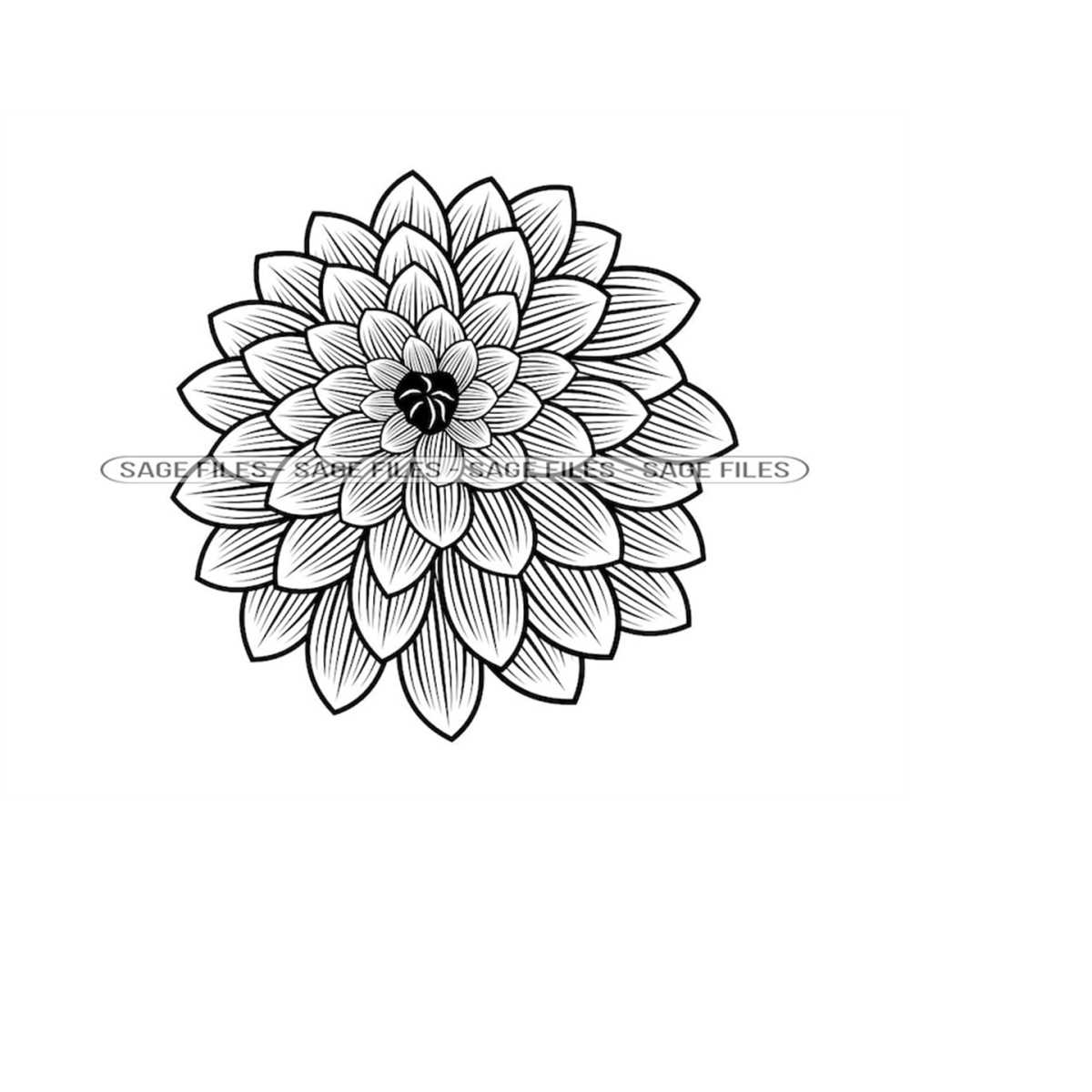 Dahlia Flower SVG, Flower SVG, Dahlia Flower Clipart, Dahlia - Inspire