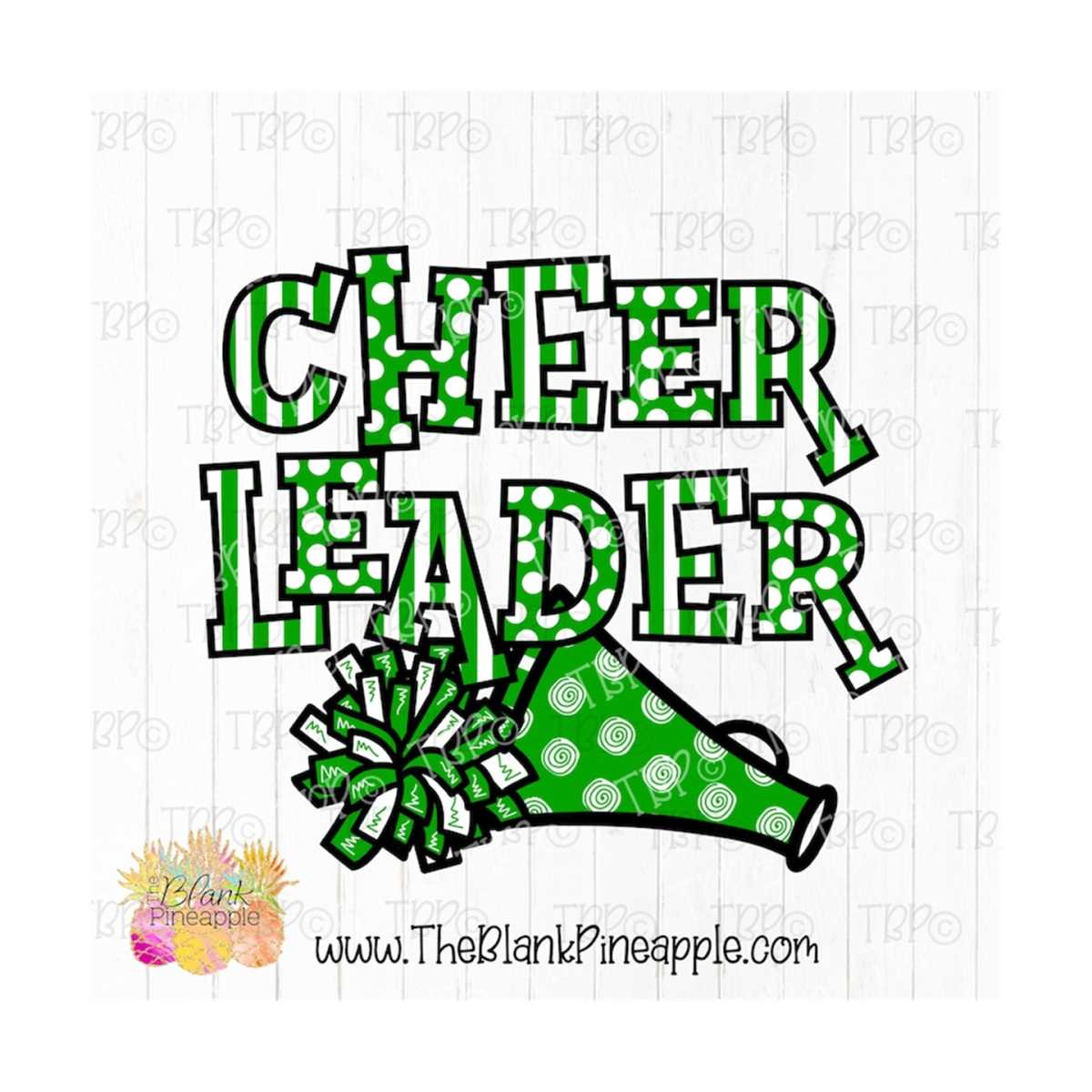 Cheer Design PNG, Cheerleader Pom Pom and Megaphone Green PN | Inspire ...