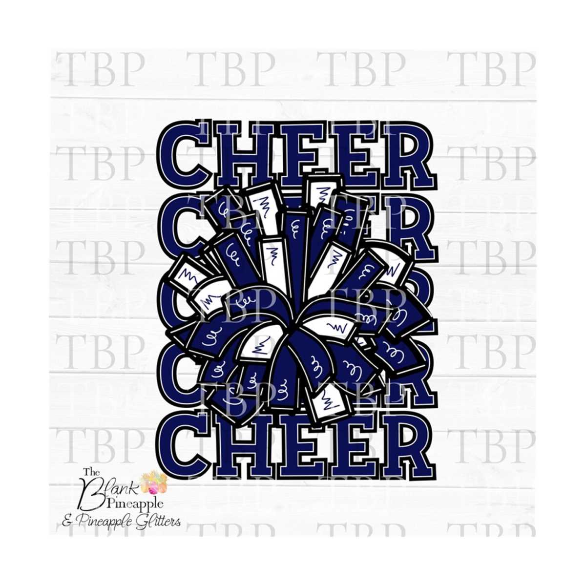 Cheer Design PNG, Cheer Pom Poms in Navy PNG, Cheer sublimat | Inspire ...