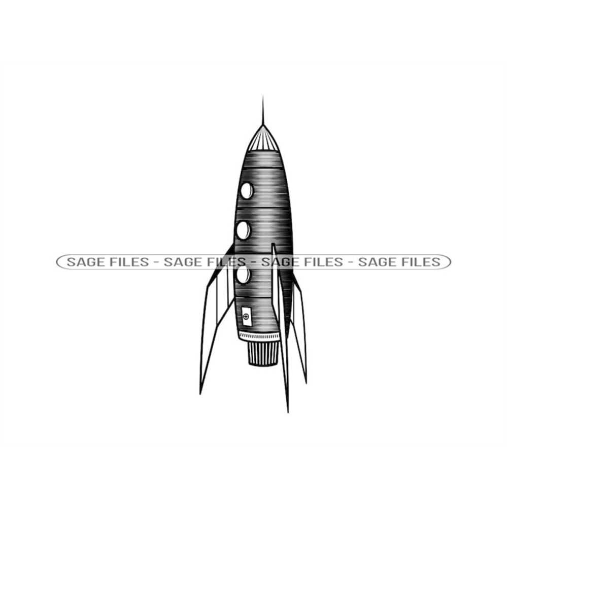 Retro Space Rocket 2 SVG, Rocketship SVG, Spaceship SVG, Roc - Inspire ...