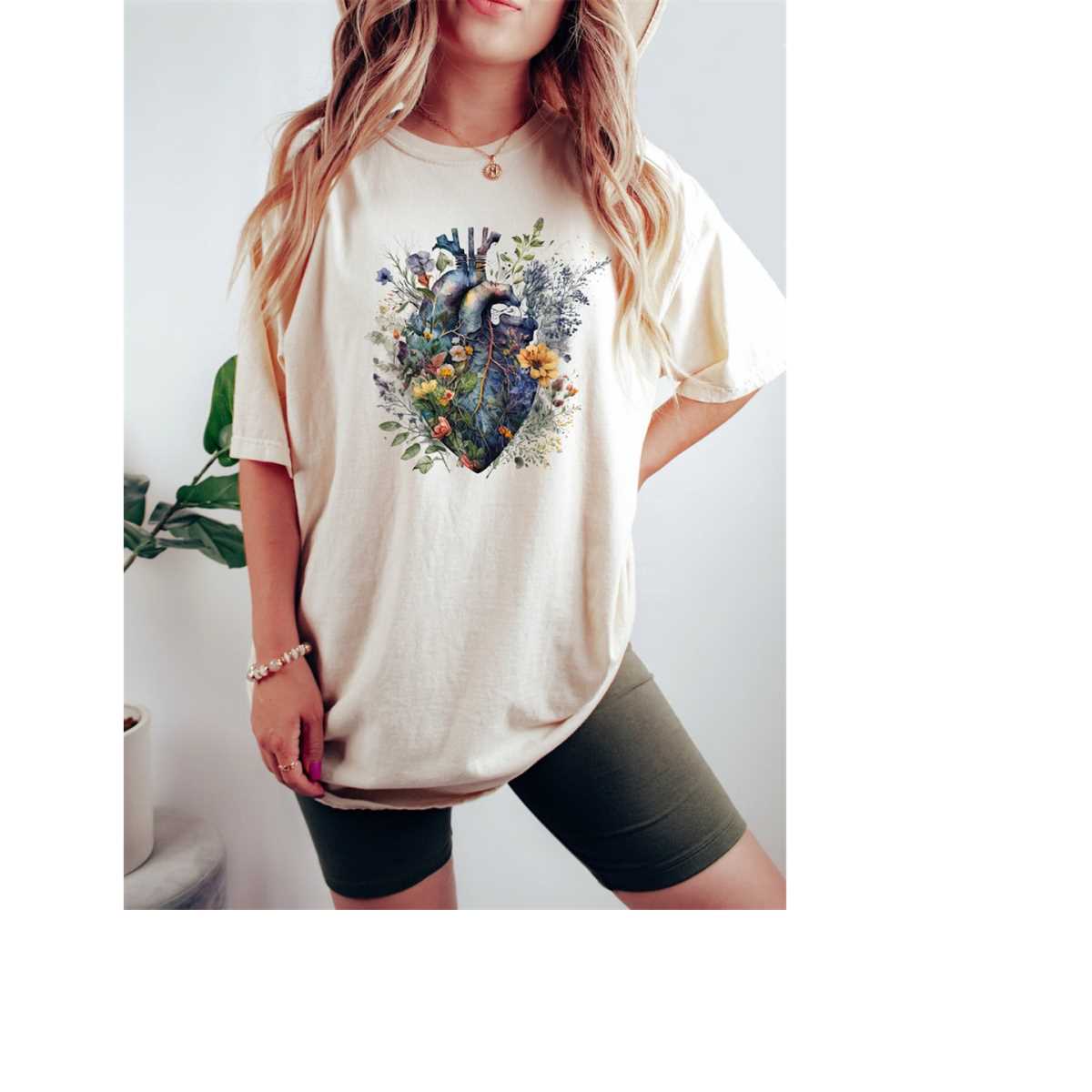 Botanical Wildflower Heart Shirt, Cottagecore Comfort Colors | Inspire ...