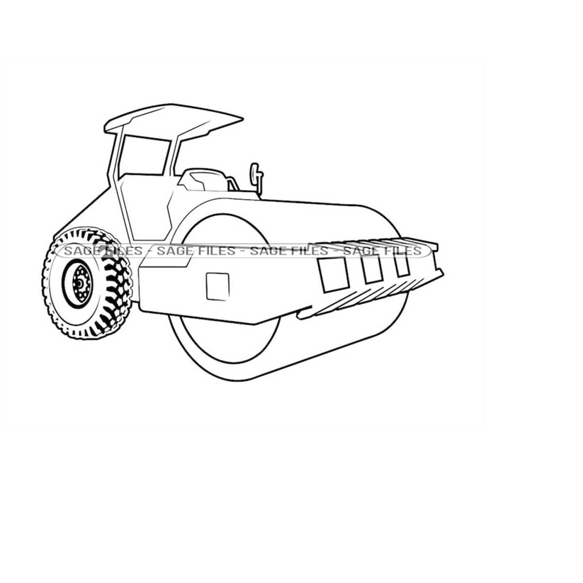 Road Roller Outline SVG, Road Roller SVG, Heavy Equipment SV - Inspire ...