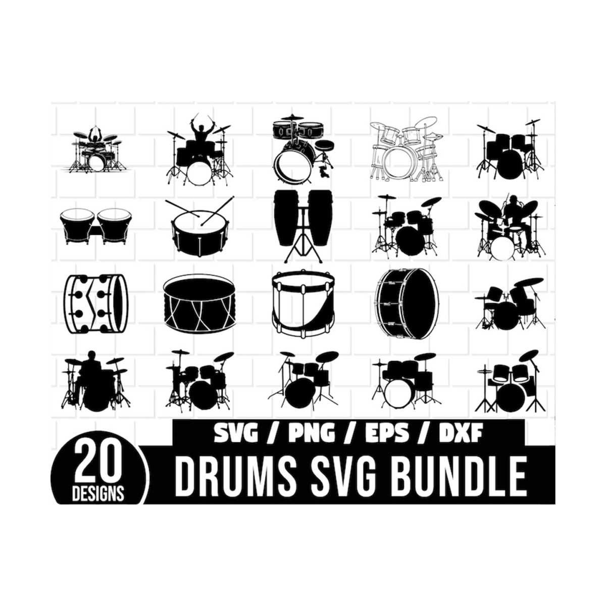 Drum SVG Bundle, Drum svg, Drums svg, Drumset svg, Drummer s | Inspire ...
