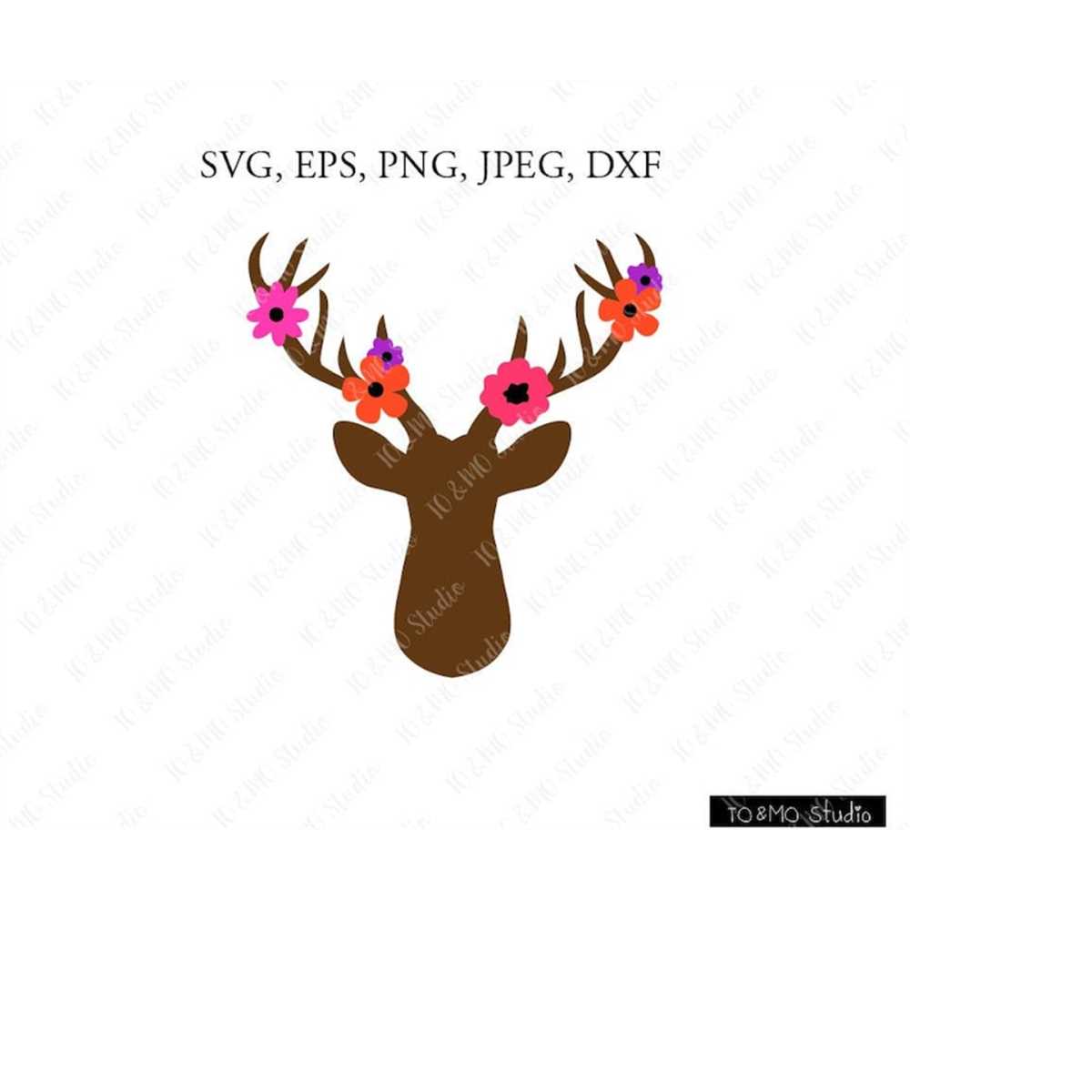 Deer Svg, Deer Head Svg, Flower Deer Head Svg, Boho Svg, Dee | Inspire ...