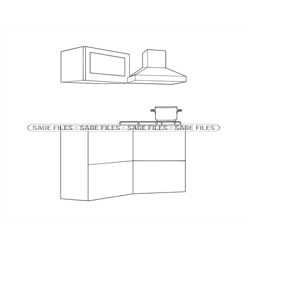 Kitchen Outline SVG, Kitchen SVG, Kitchen Clipart, Kitchen F - Inspire