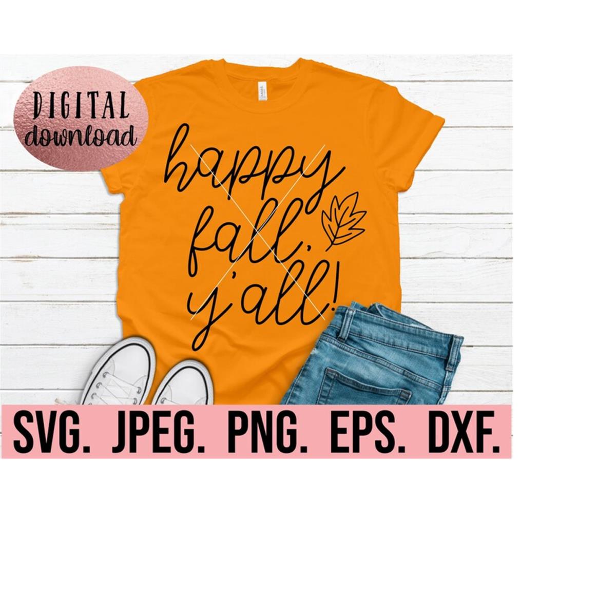 Happy Fall Y'all SVG - Autumn png - Fall Home Decor - Cricut | Inspire ...