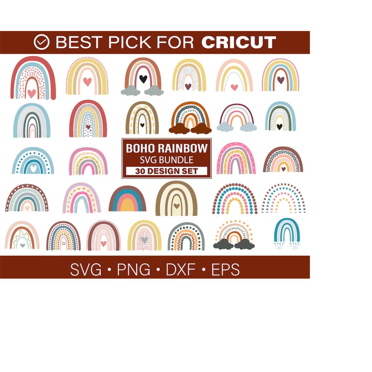 Boho rainbow svg bundle, rainbow svg, cute rainbow svg, boho | Inspire ...