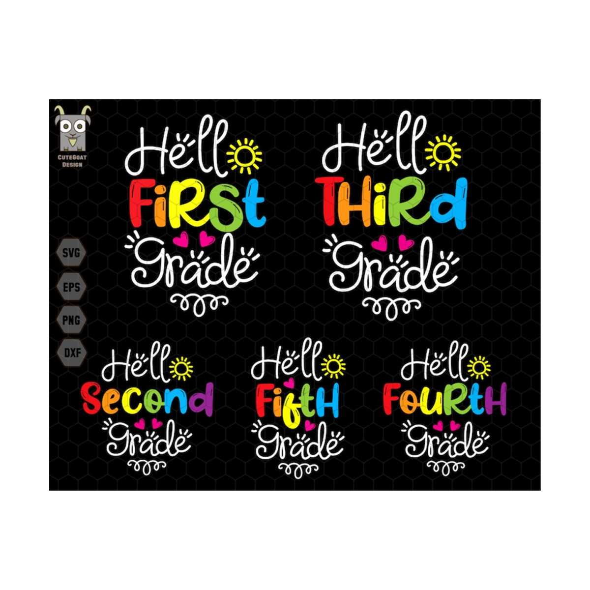 Hello Back To School Svg Bundle, Kindergarten Svg, 1st Day O - Inspire ...