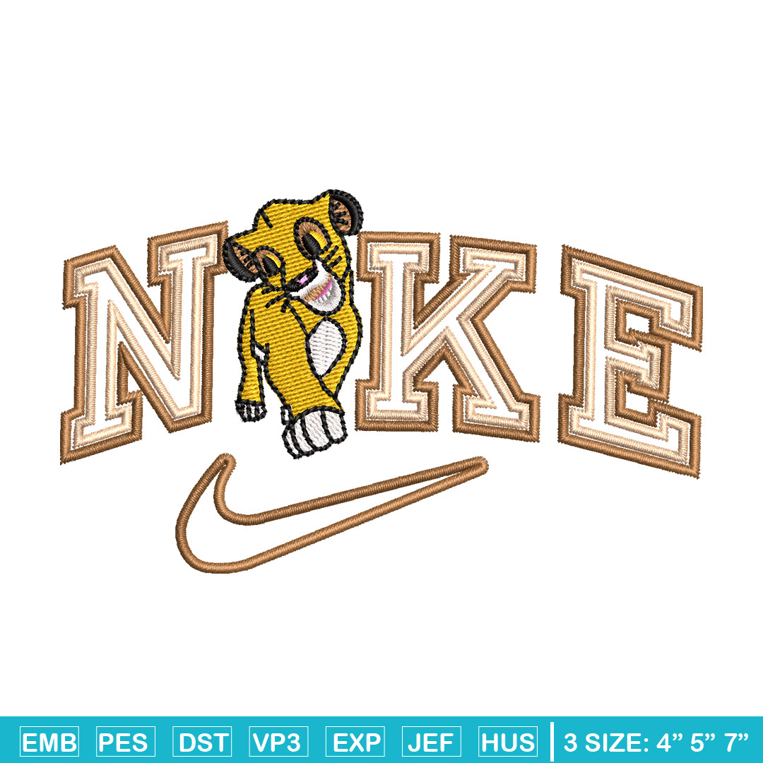 Nike lion child embroidery design, Lion king embroidery,Nike Inspire