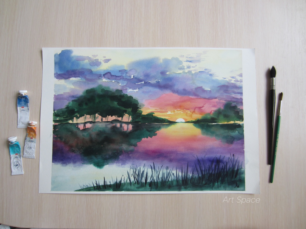 easy water paintings of nature for beginners