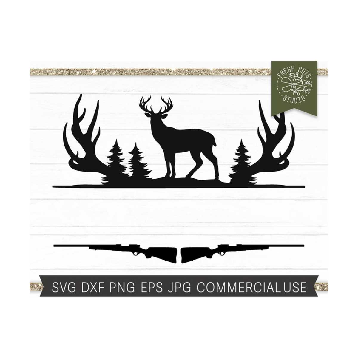 Frame Vector Hunting Deer Hunting Frame SVG, Deer svg, Hunting svg, Rifle svg, Pi | Inspire ...