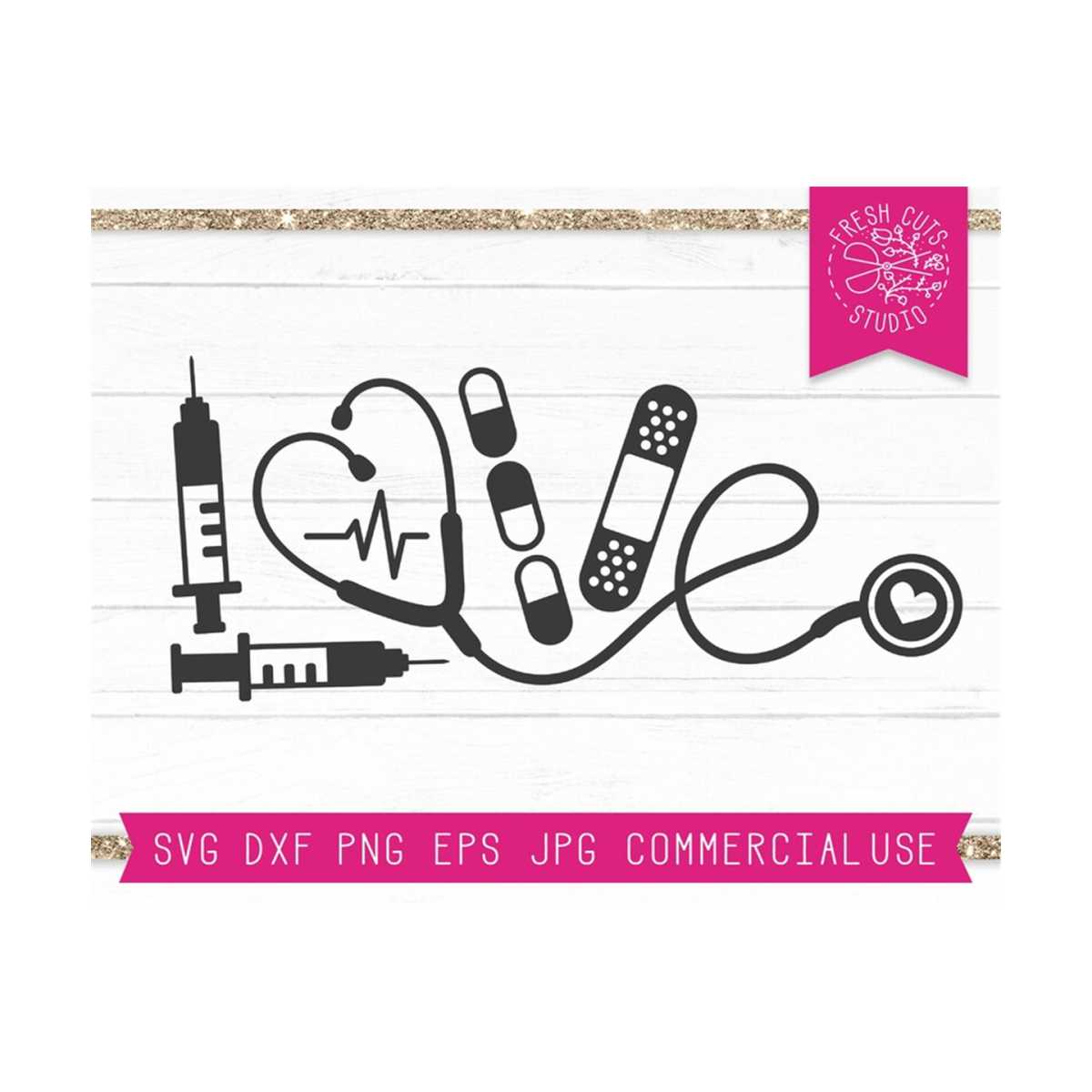Love Nurse SVG File Instant Download Cut File for Cricut Sil | Inspire ...