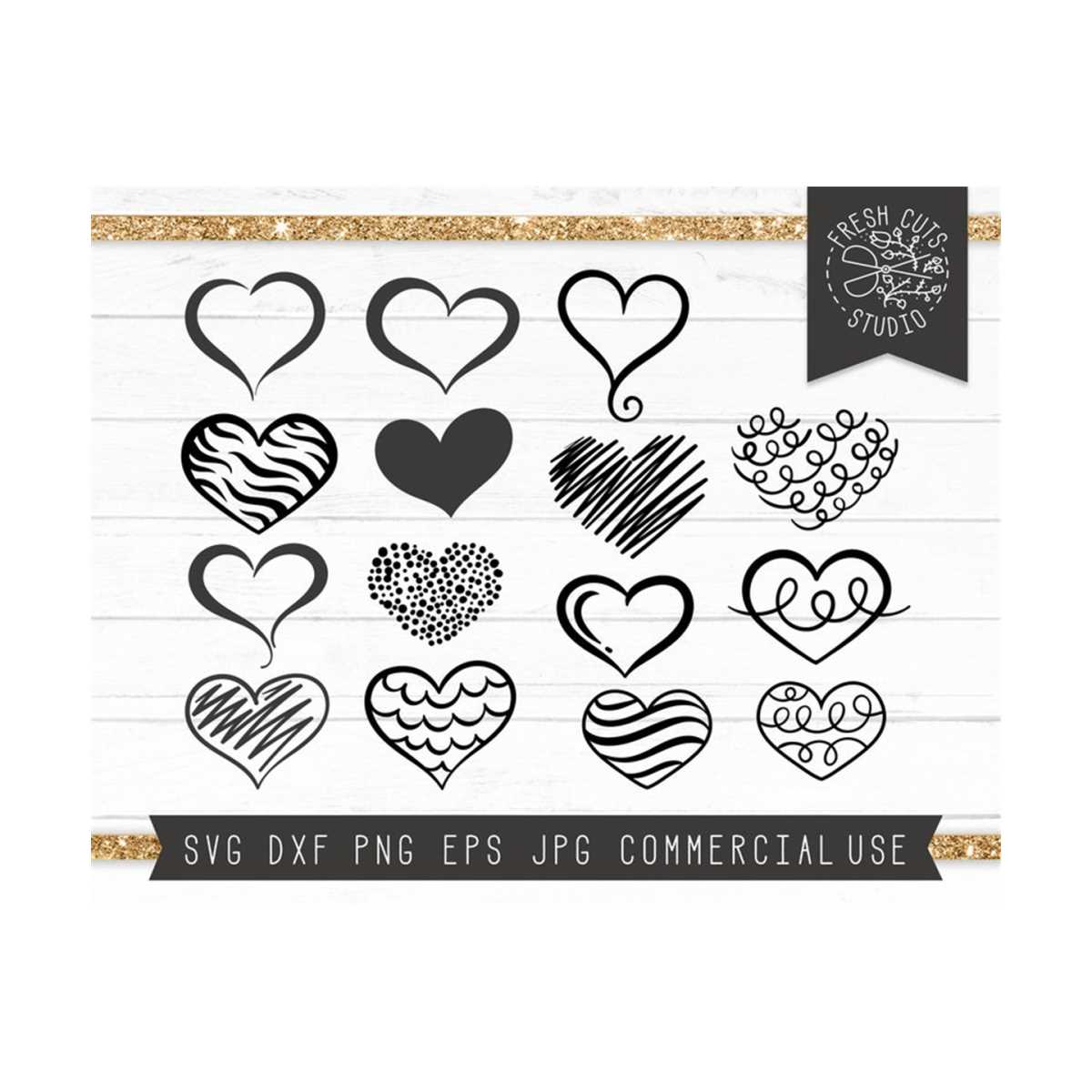 Heart SVG Doodles Cut File for Cricut, Instant Download, Doo | Inspire ...