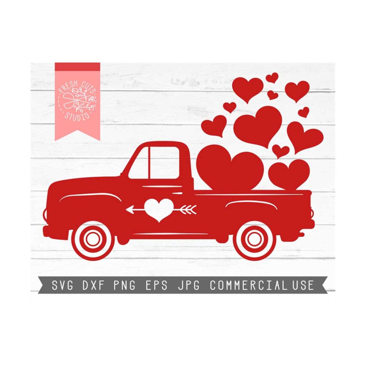 Valentine Red Truck Svg Instant Download Digital Cut File fo | Inspire ...