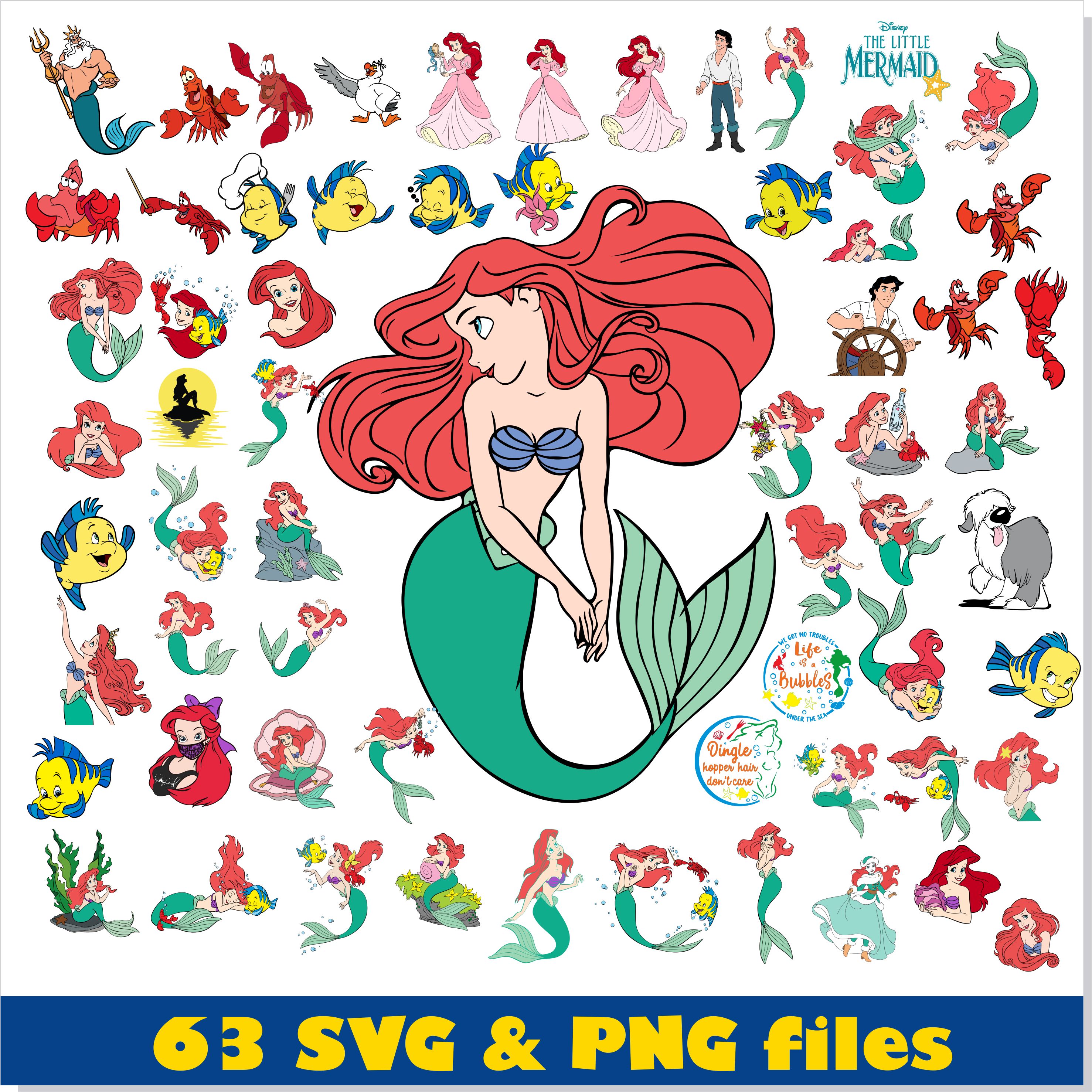 Little Mermaid SVG Bundle Princess Disney, Little Mermaid SV | Inspire