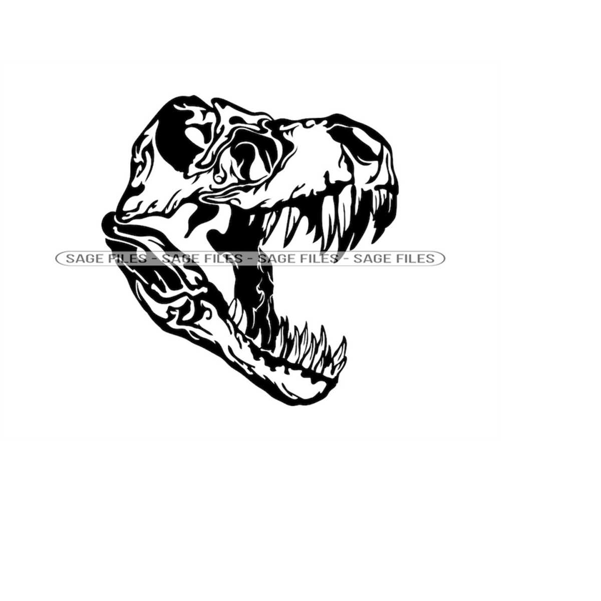 T-Rex Skull SVG, T-Rex Skeleton Svg, T-rex SVG, Dinosaur Svg - Inspire