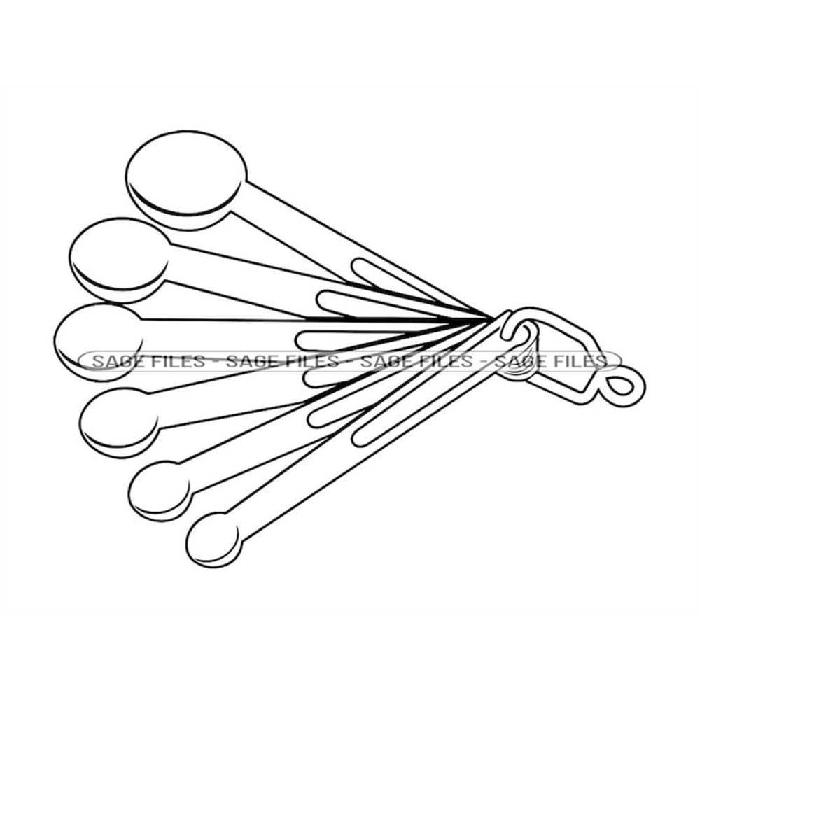 Measuring Spoons Outline SVG, Cooking Svg, Baking Svg, Measu Inspire