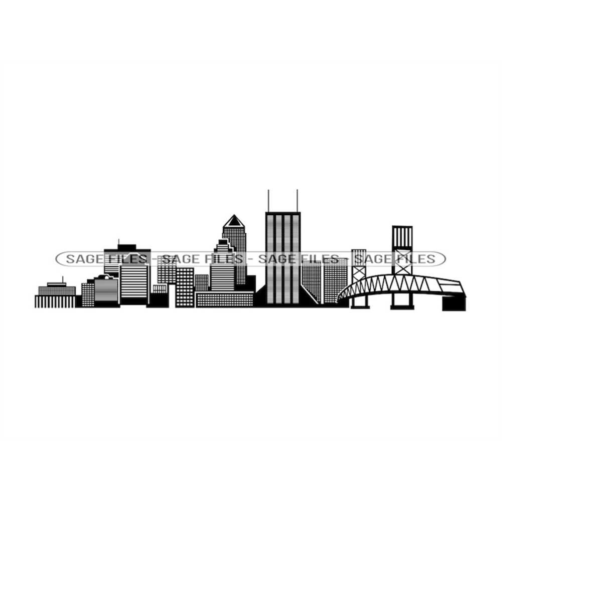 Jacksonville Skyline SVG, Florida Svg, City Svg, Skyscraper - Inspire ...