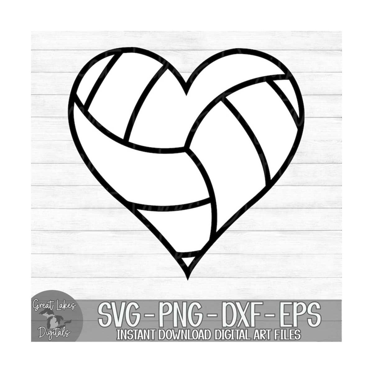 Volleyball Heart - Instant Digital Download - svg, png, dxf, - Inspire