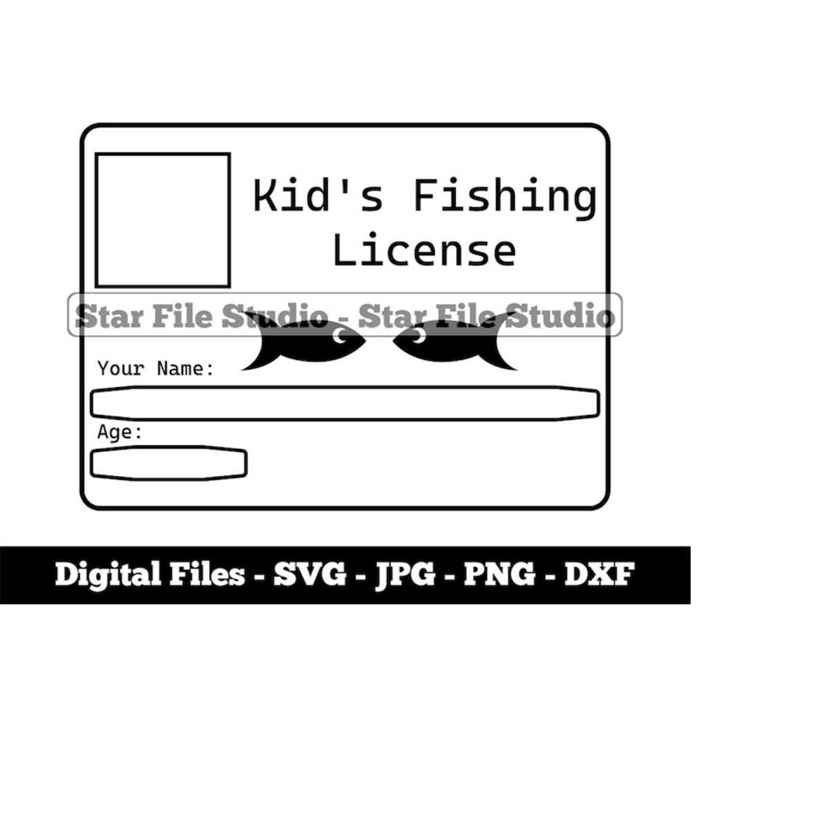 JR Fishermans License Template 2 Svg, Kids Fishing License S - Inspire ...