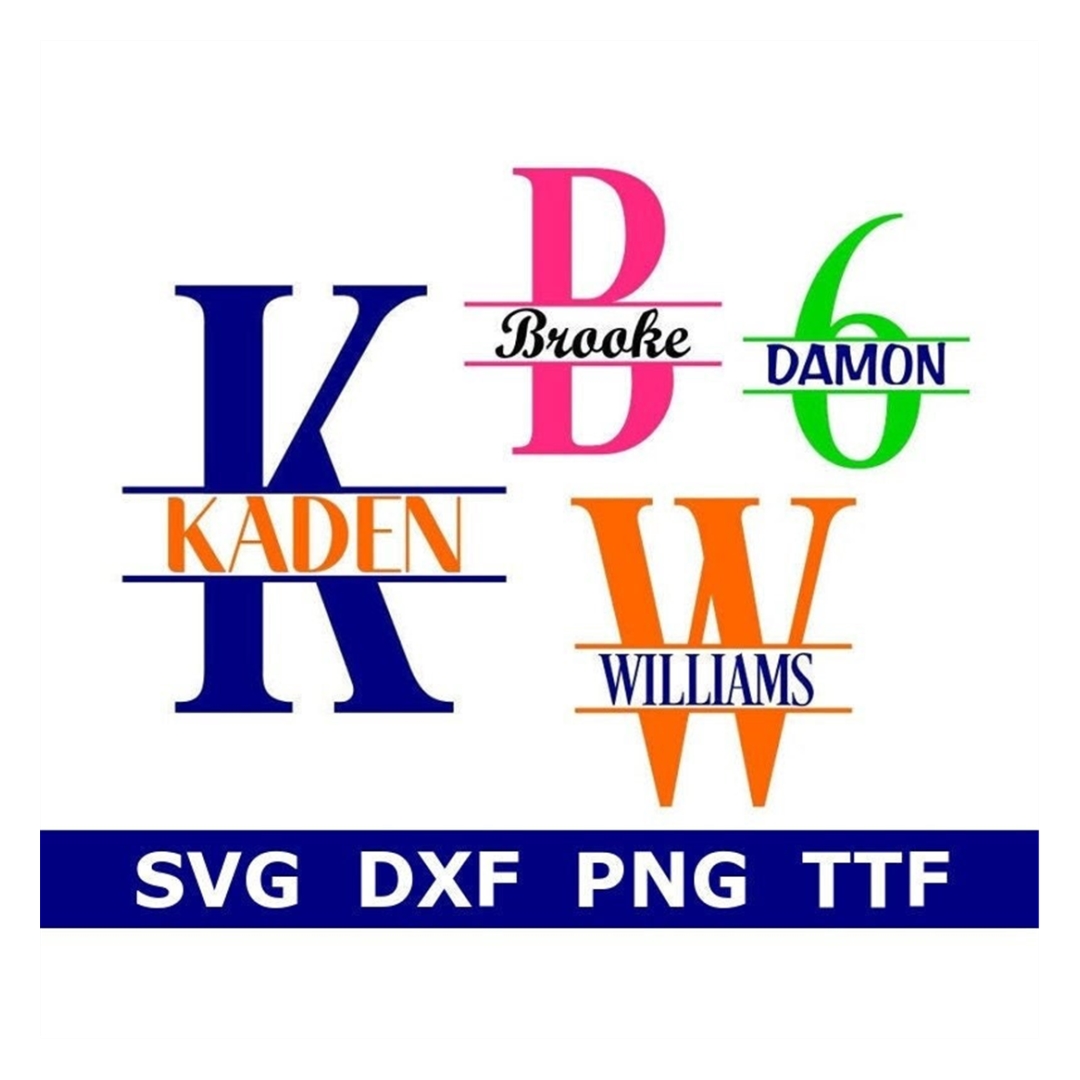 Split Monogram SVG TTF Alphabet, Split Monogram Font, Schoo | Inspire ...