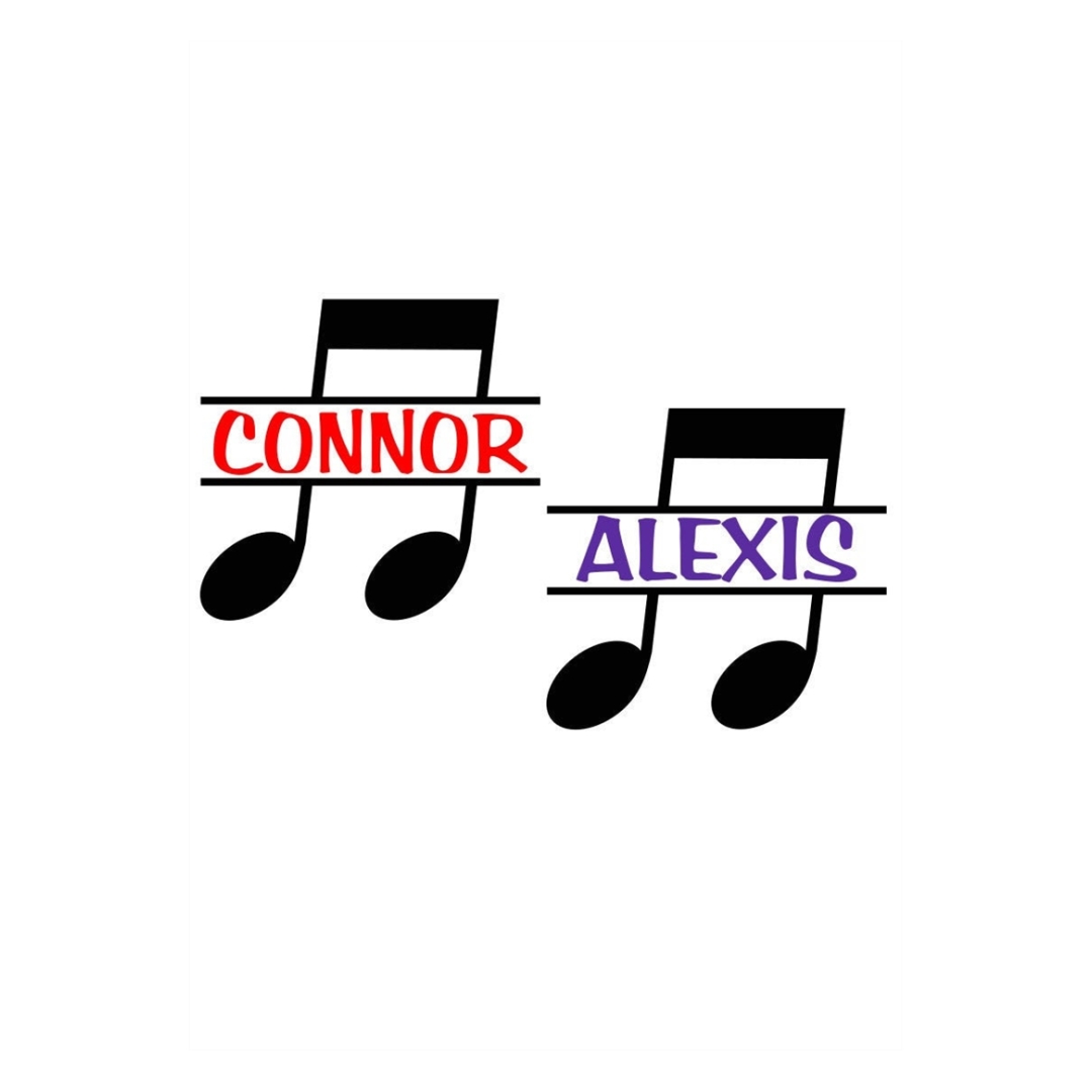 Music Note Name Frame SVG, Music Notes SVG, Split Frame SVG, - Inspire