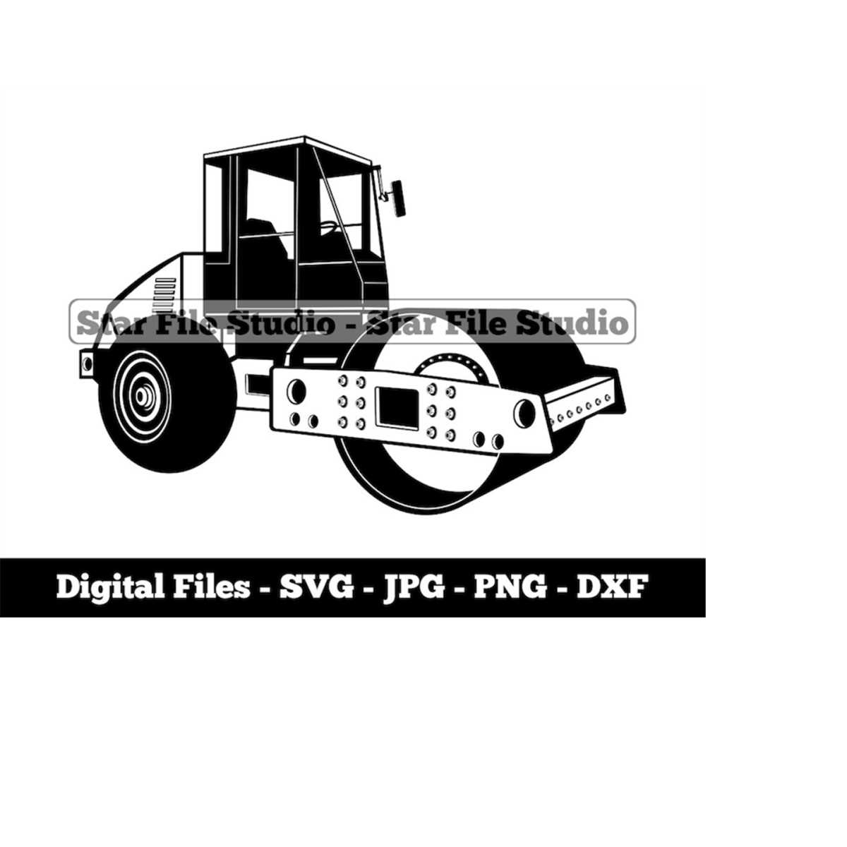 Single Drum Roller 3 Svg, Road Roller Svg, Heavy Equipment S Inspire