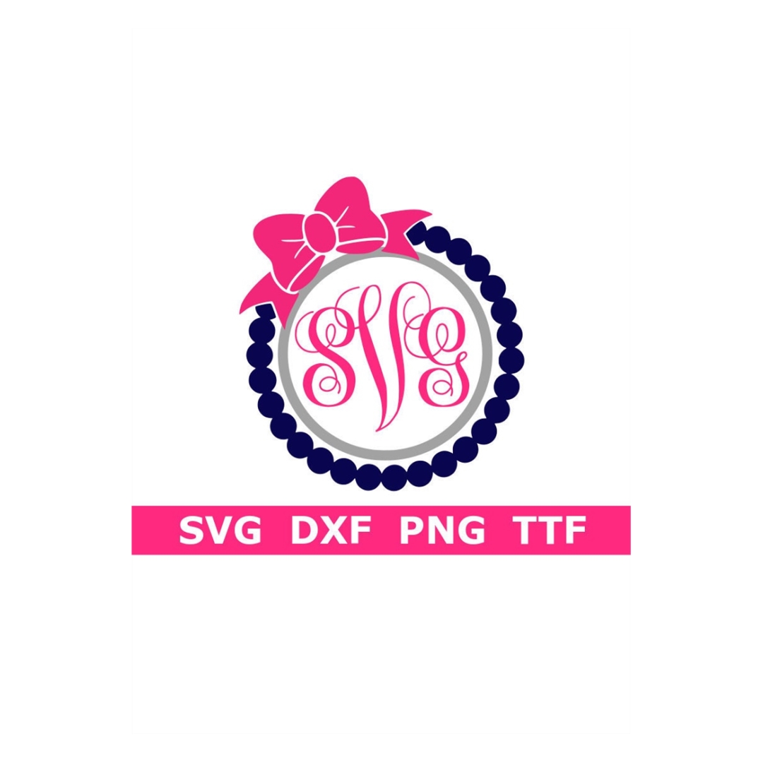 Monogram SVG TTF Alphabet, Fancy Font Circle Frame/Bow, Di | Inspire Uplift