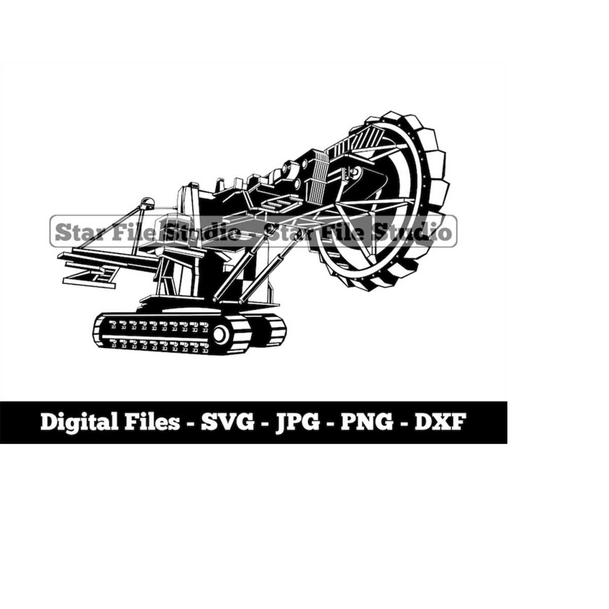 Bucket Wheel Excavator Svg, Mining Svg, Heavy Equipment Svg, Inspire