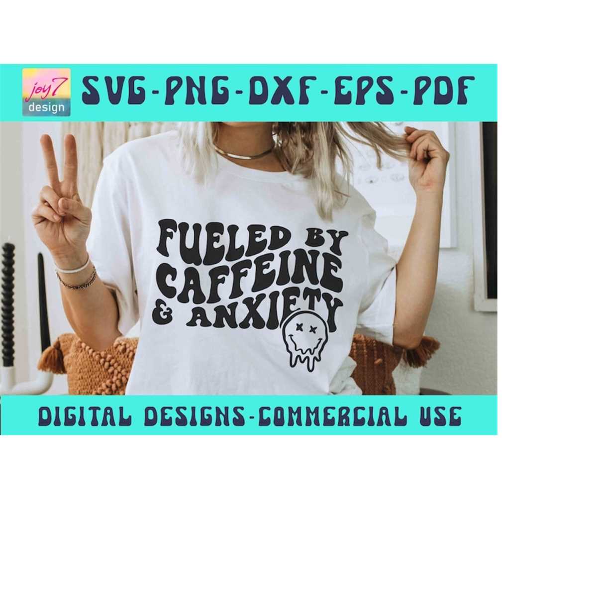 Fueled by caffeine and anxiety SVG PNG, Mom Life Png, Mom mo | Inspire ...