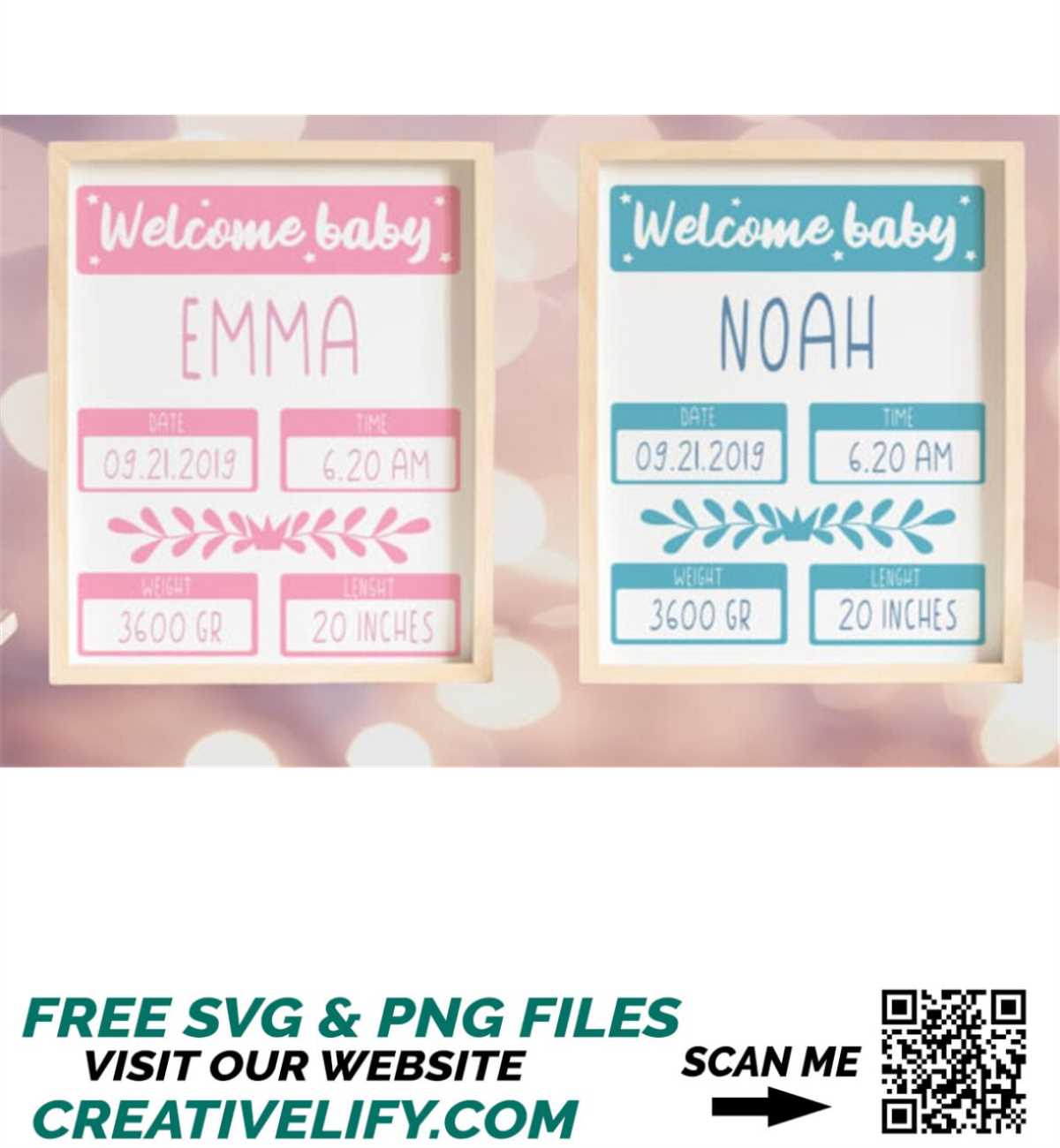 Baby Birth Stats SVG Birth Announcement Birth Stats Svg Baby | Inspire ...